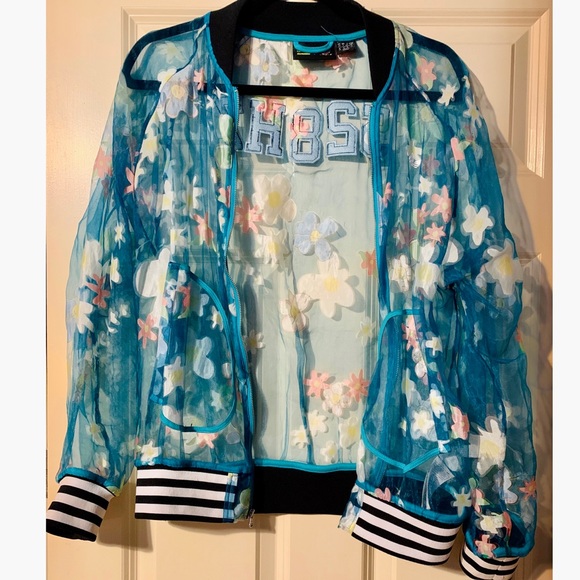 adidas sheer floral jacket